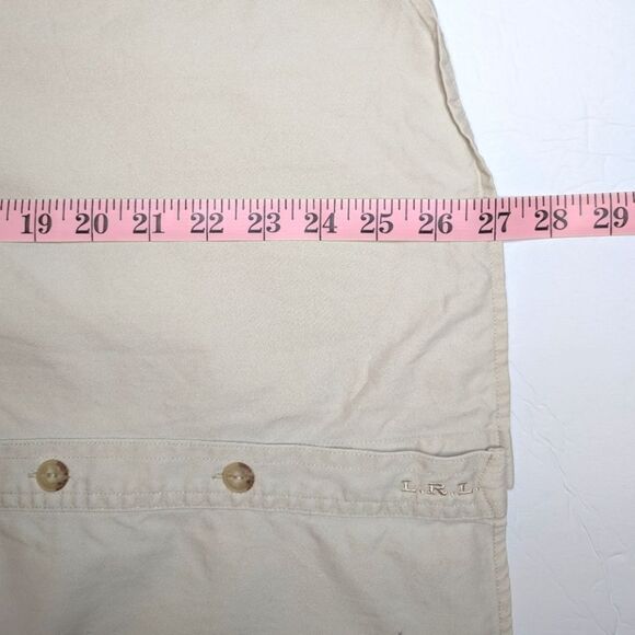 Vintage Lauren Ralph Lauren Women's Khaki Safari Shirt Large - Picture 9 of 11